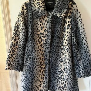 Super cute Chadwick’s grey faux leopard coat